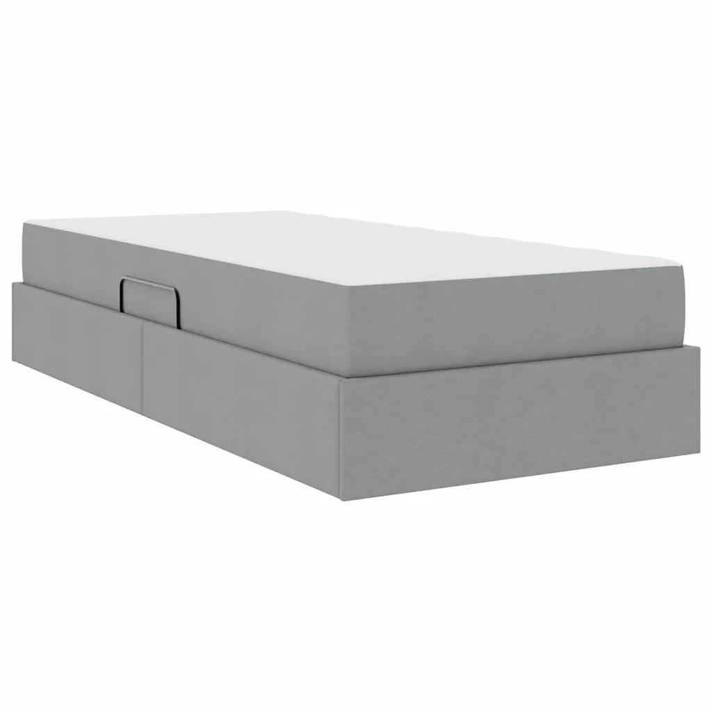 Letto con contenitore e materasso Grigio chiaro 90 x 200 cm 3399634