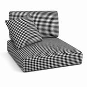 Set cuscini pied-de-poule 3 pezzi per divano sfoderabili - Nero/Bianco