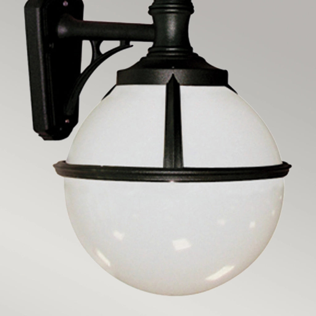 Applique esterna nera globo bianco E27 60W Elstead