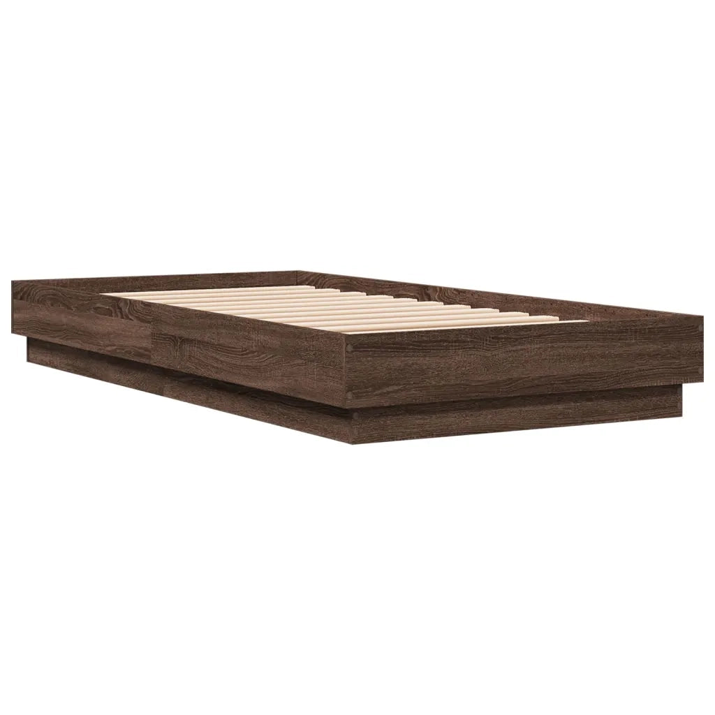 Giroletto senza Materasso-Struttura Letto Rovere Marrone 75x190cm in Truciolato 741376
