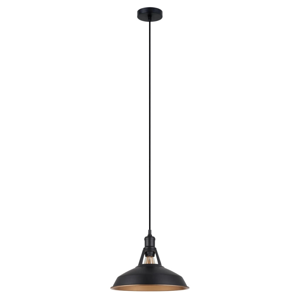 Lampada a sospensione Italux Freya nera metallo Ø31 E27