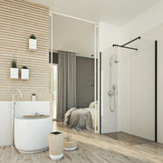 Box doccia Parete 90x170 CM 198 CM in vetro trasparente 8 MM mod. Walk in Black Corner