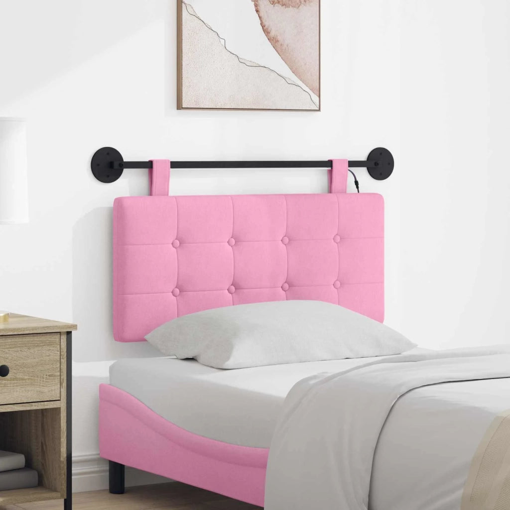 Testiera sospesa Con luce LED Rosa Tessuto 3424376