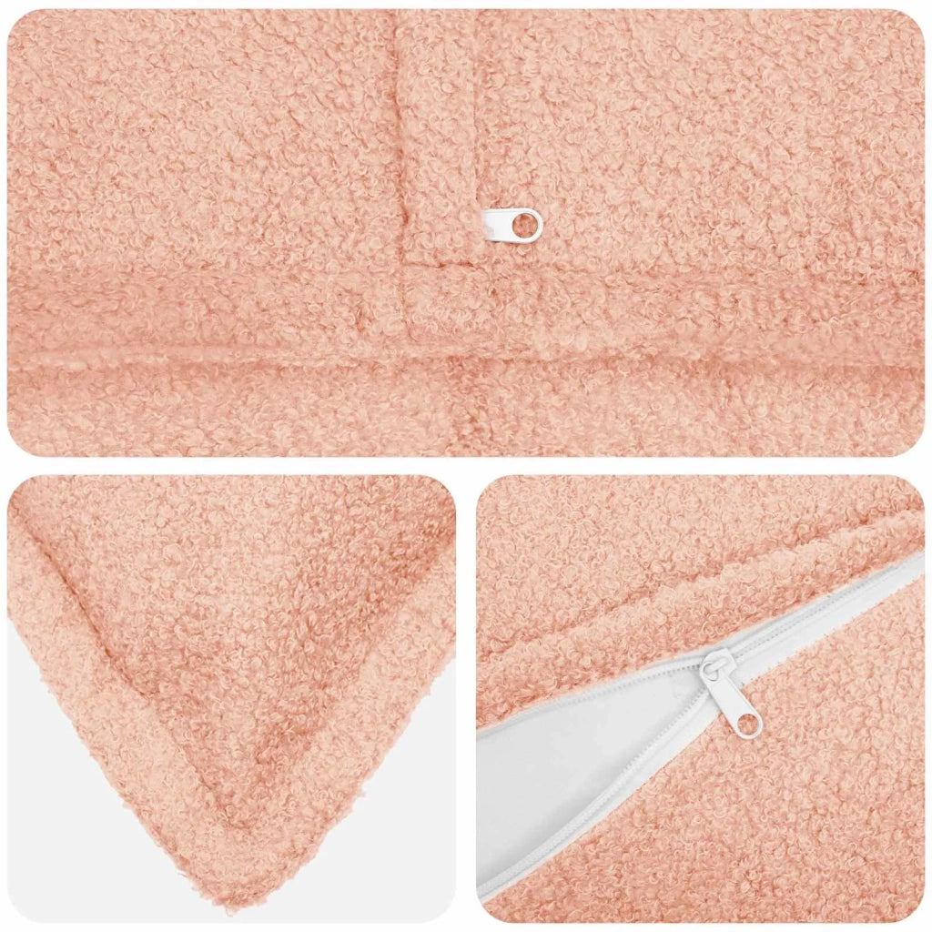 Federa 12 pcs HOUTEN Rosa 50 x 50 cm Bouclé 919128