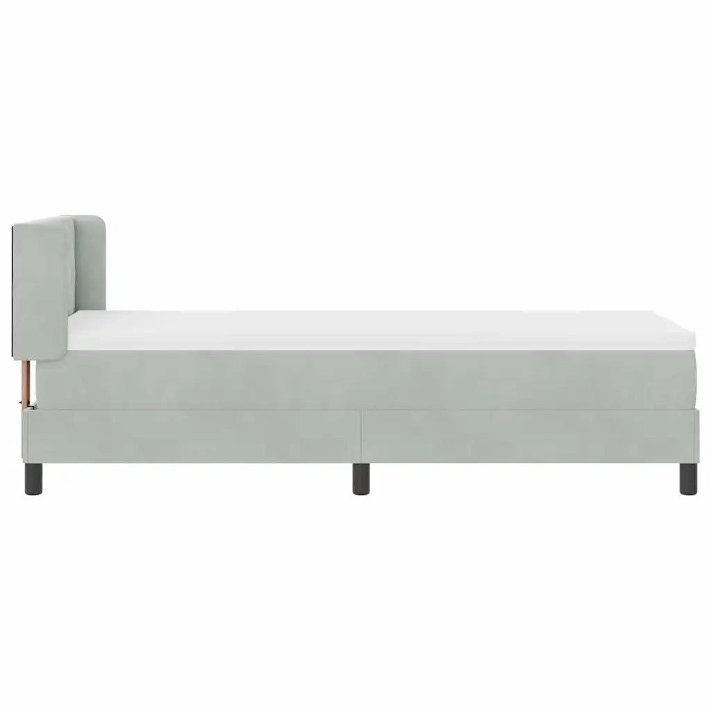 Letto a molle con testiera Grigio chiaro 200 x 80 cm Velluto 3341384