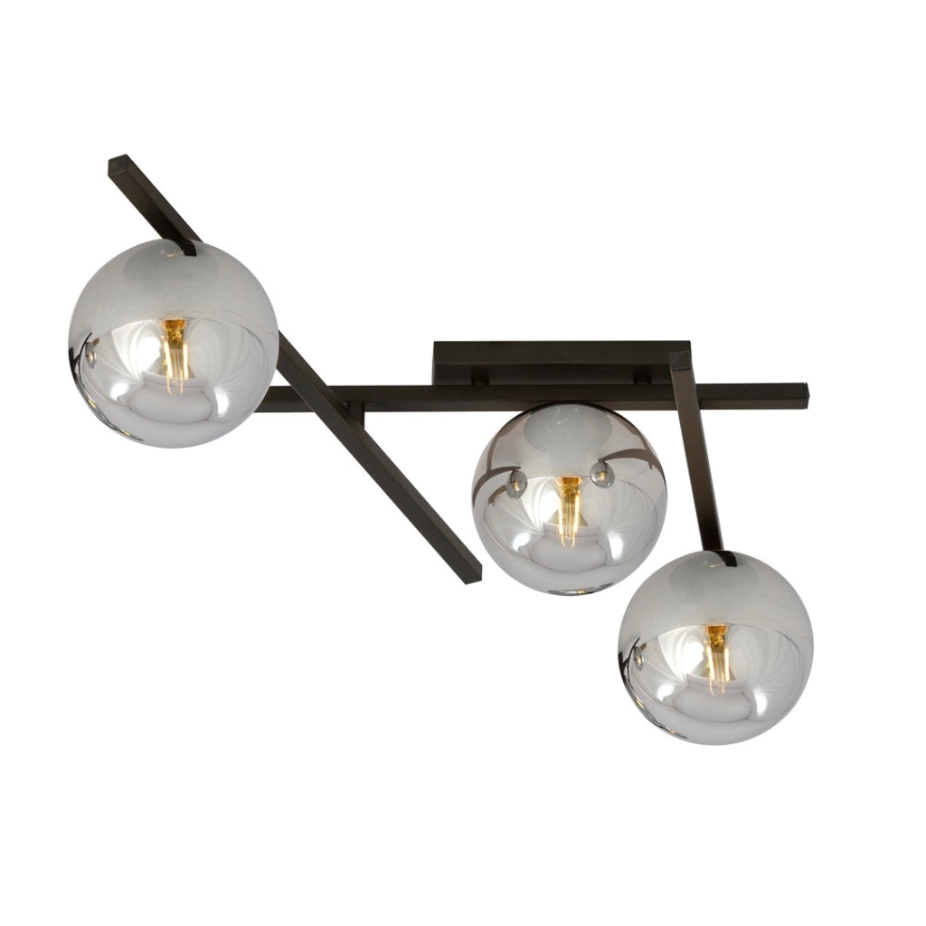 Plafoniera Emibig Smart 3 luci E14 nero/grafite dimmerabile