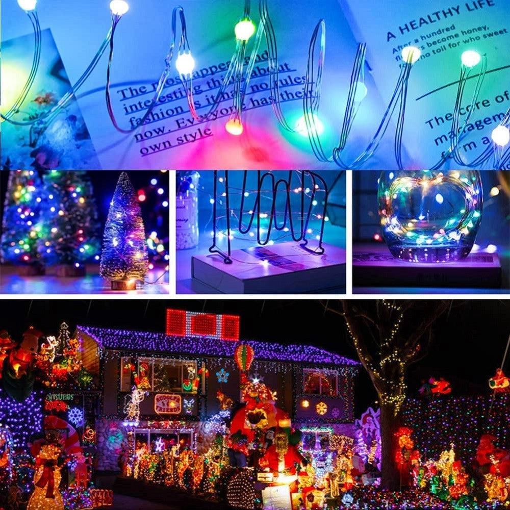 Trade Shop - Luci Led Albero Di Natale Usb Bluetooth App Interno Con Telecomando 5 Mt 50 Led -