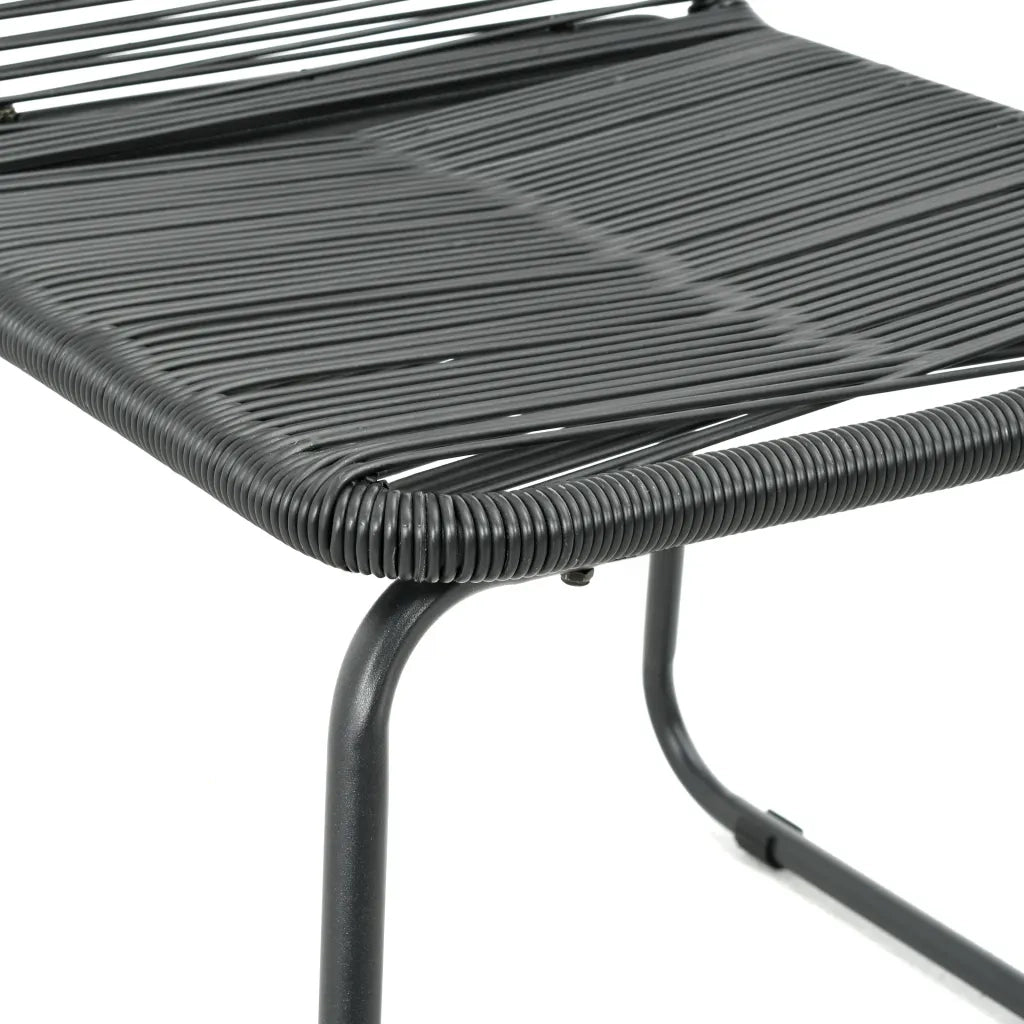 Set da Pranzo da Giardino 3 pz in Rattan PVC Nero 3060112