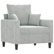 Poltrona | Sedia Relax Grigio Chiaro 60 cm Velluto