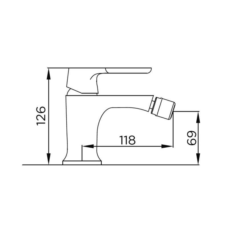 Rubinetto bidet finitura cromata, serie ginevra
