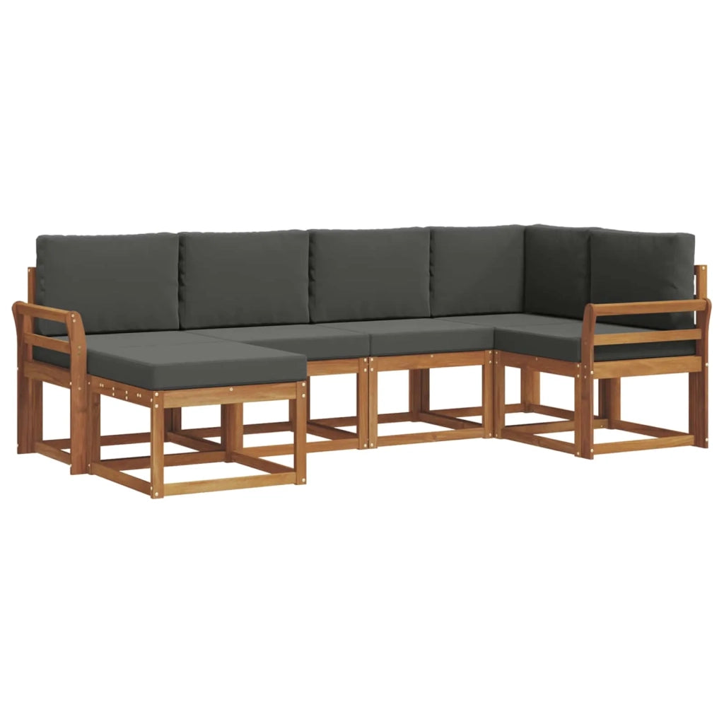 Set di divani da esterno con cuscino 6 pcs Naturale e Antracite 3366640