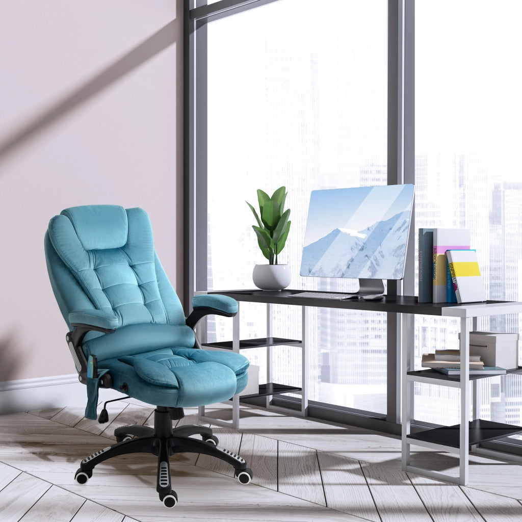 Poltrona da ufficio massaggiante e riscaldante ¨C Minimal ¨C blu, tessuto poliestere