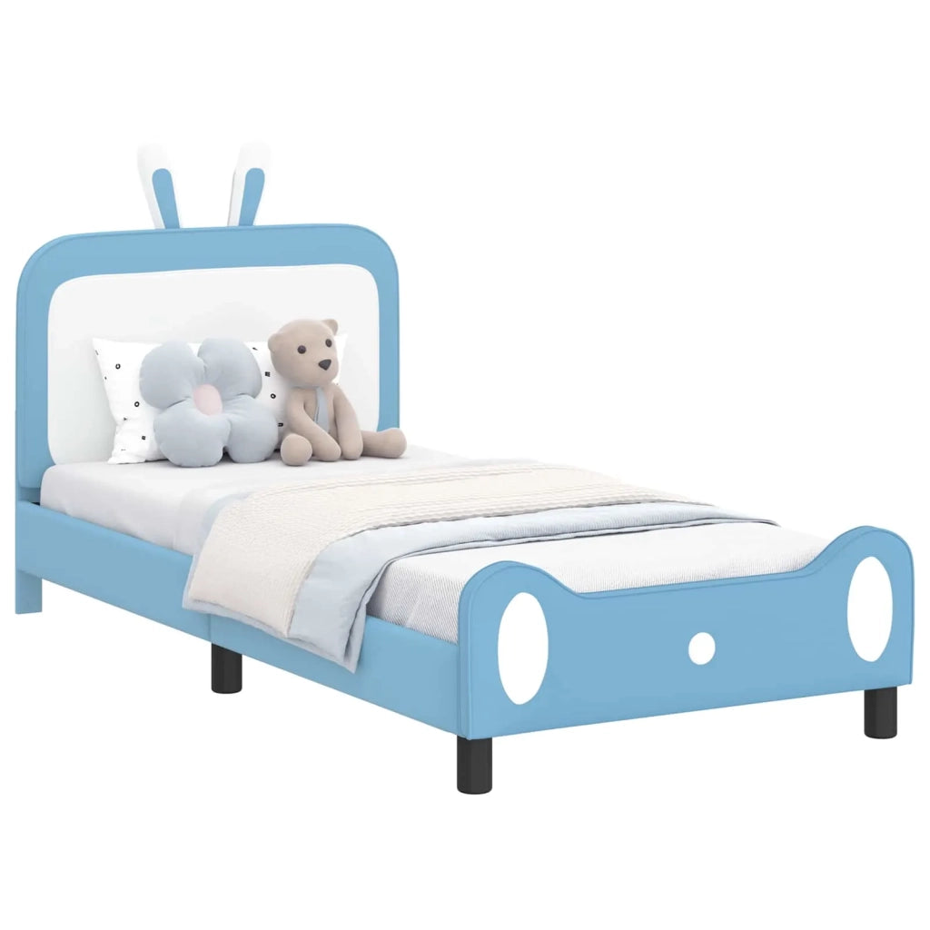 Struttura letto bambini con testata Blu 90 x 190 cm PU