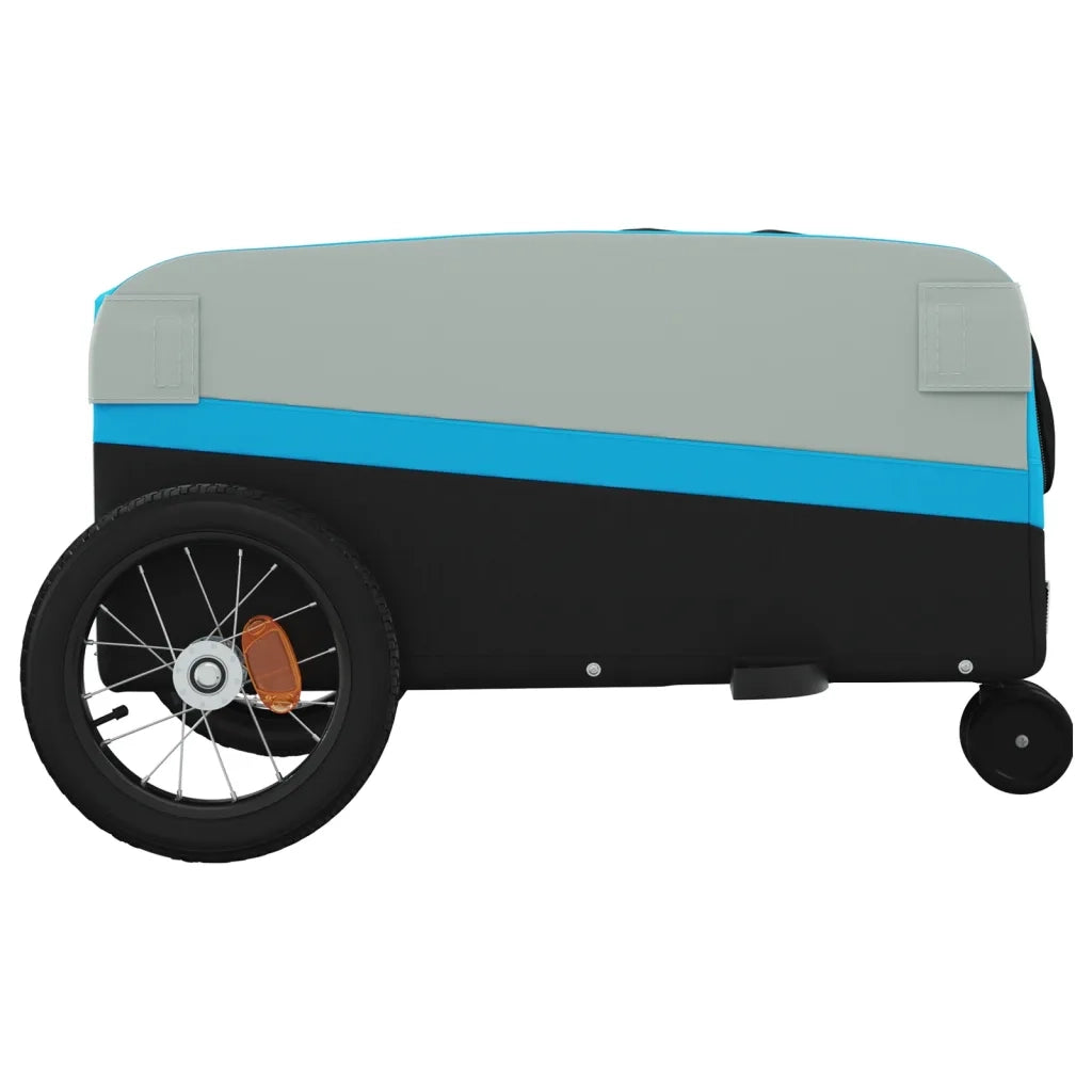 Rimorchio da Bici Nero e Blu 30 kg in Ferro 94058