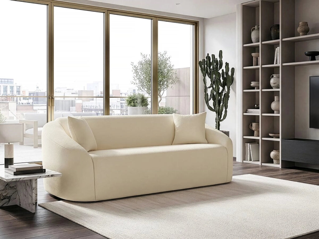 Divano fisso diritto in tessuto "Ondine" - 3 posti - Beige