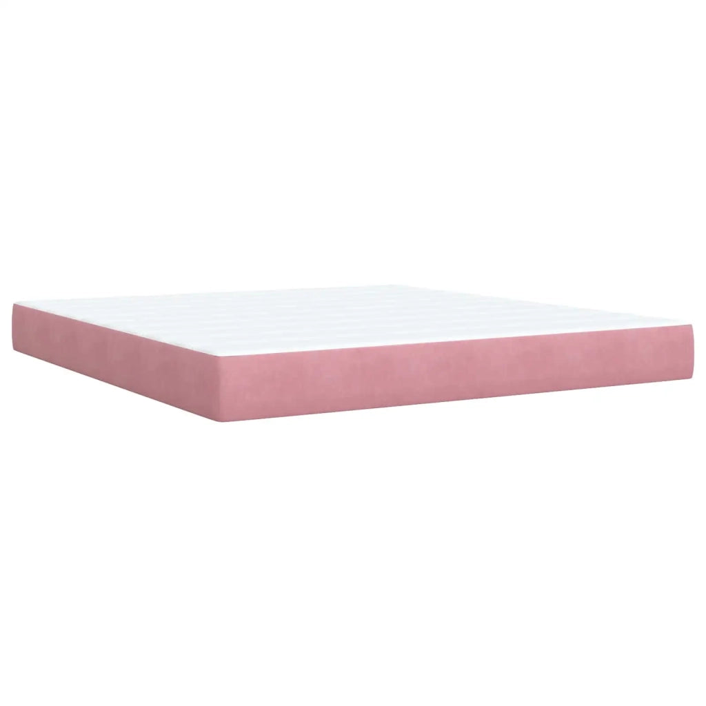 Letto box spring con materasso Rosa 180 x 200 cm Velluto 3453202