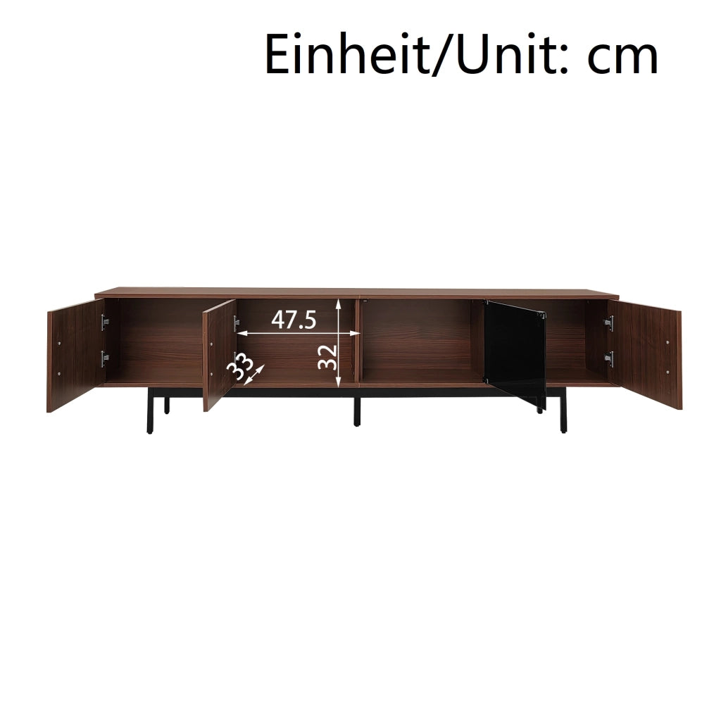 TV-Schrank Nero e Noce; in MDF e truciolare; lunghezza 200 cm