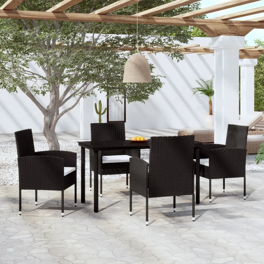 Set da Pranzo da Giardino 5 pz Nero 3099603