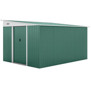 Casetta da Giardino con Porta Scorrevole ¨C Xylo ¨C Acciaio Verde 345x280x169cm