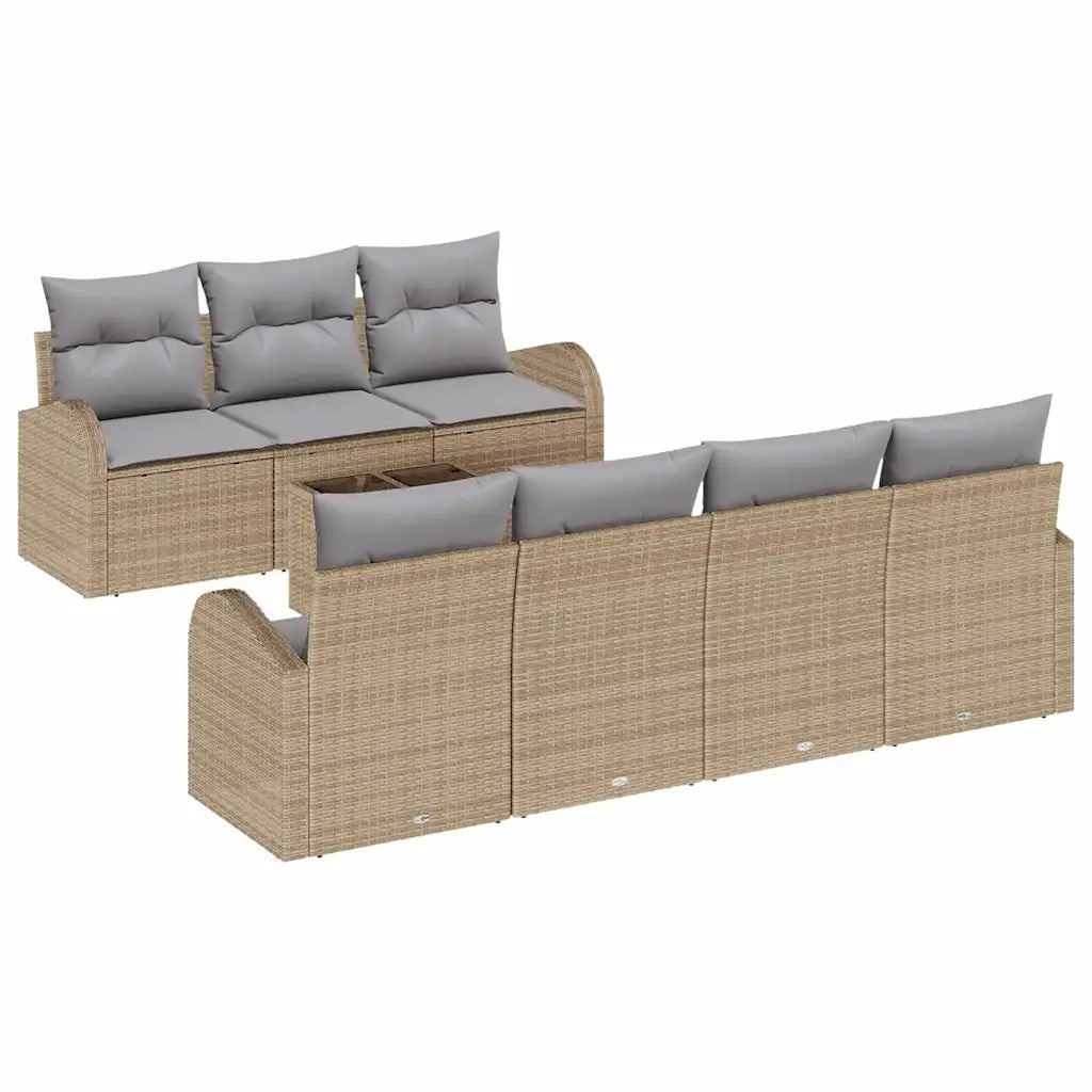 Set Divano da Giardino Beige 55 x 55 x 37 cm polyrattan 3345950