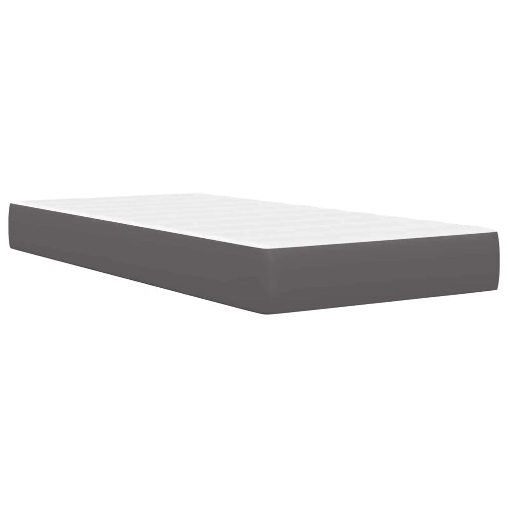 Struttura letto con materasso-Giroletto Grigio 90 x 190 cm Similpelle