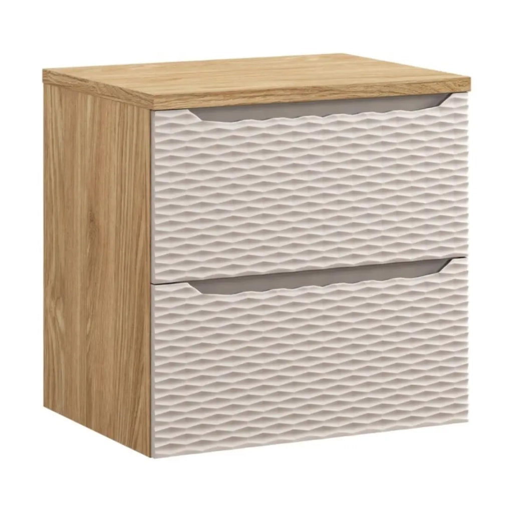 Piano lavabo YOKA – Finitura rovere chiaro, 60 cm