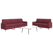 Set di Divani 2 pz Rosso Vino in Tessuto 3278325