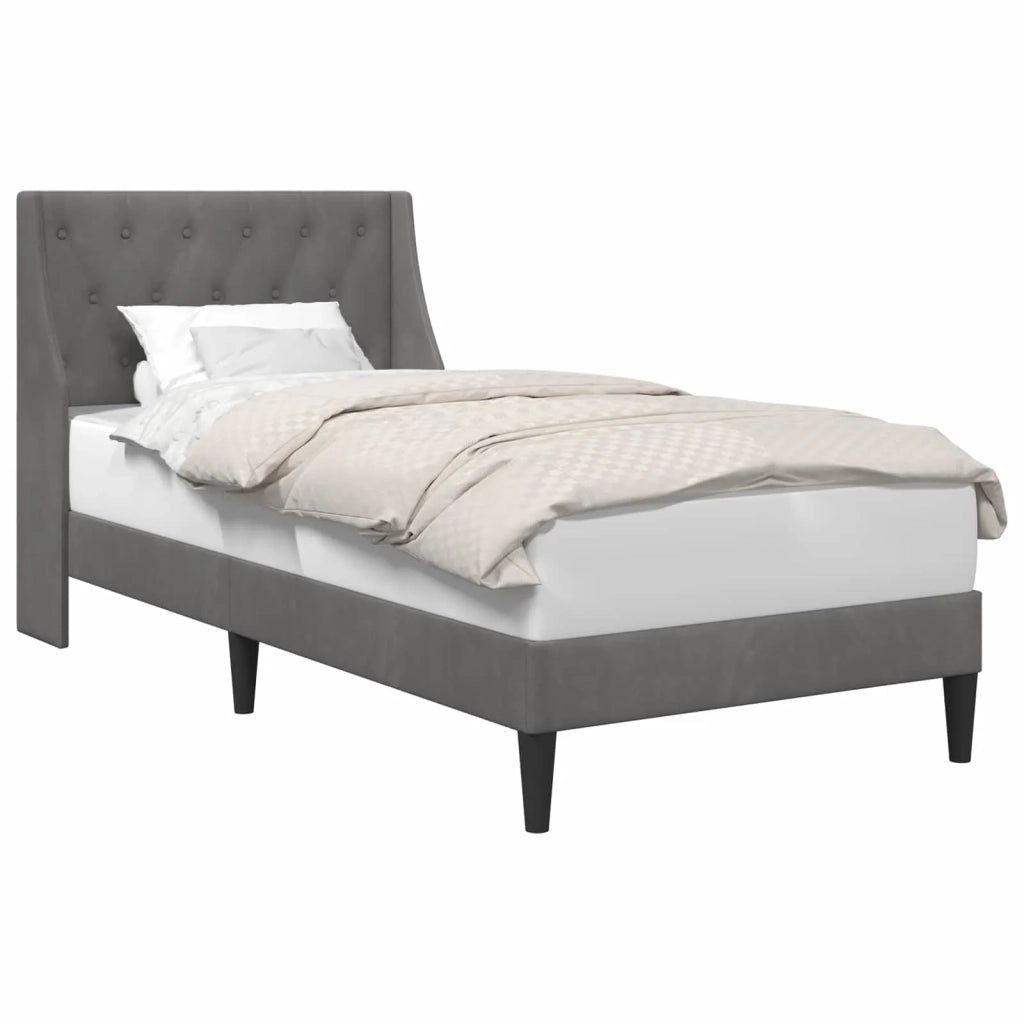 Struttura del letto-Giroletto Grigio scuro 90 x 200 cm Velluto 751470