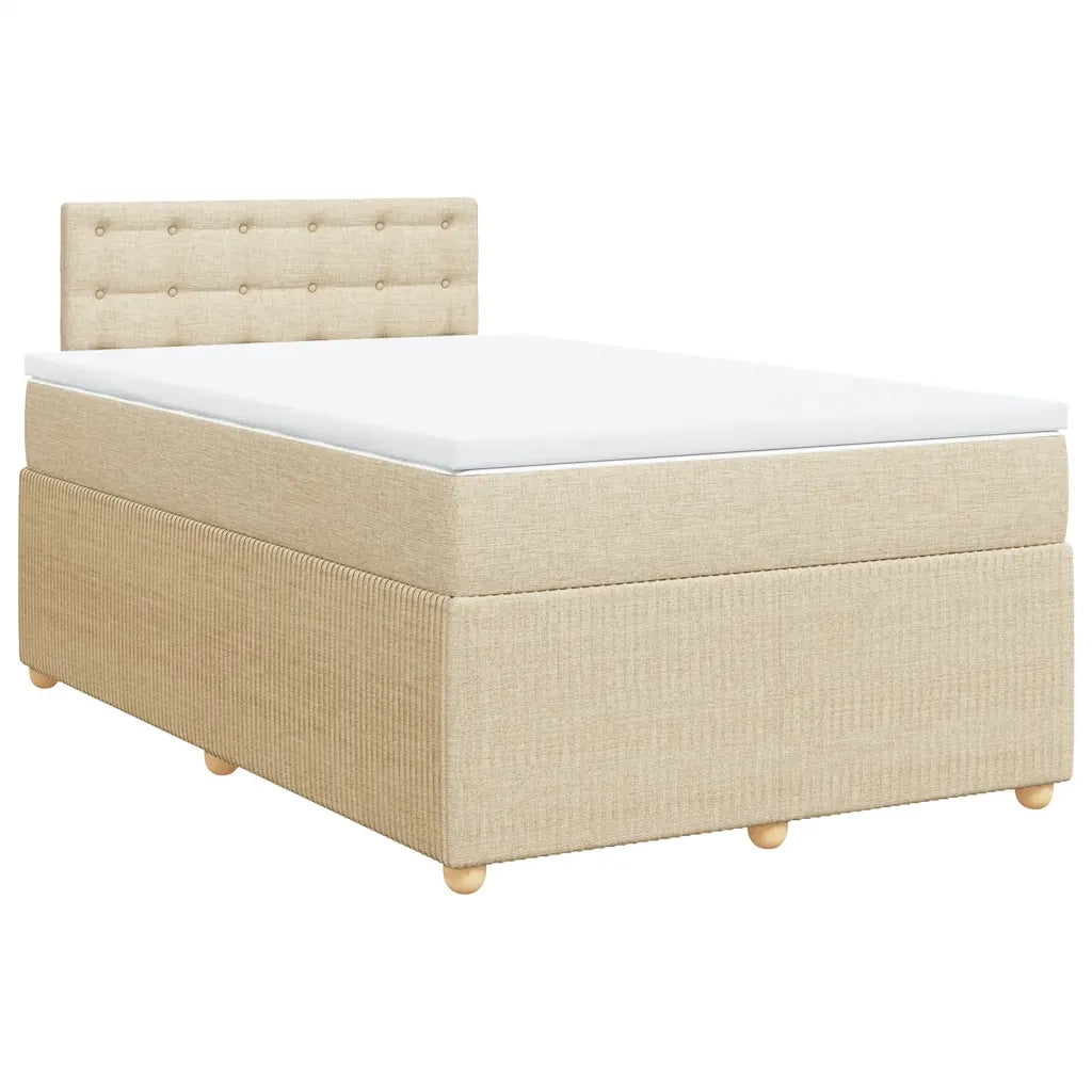 Giroletto a Molle con Materasso Crema 120x190 cm in Tessuto 3287414