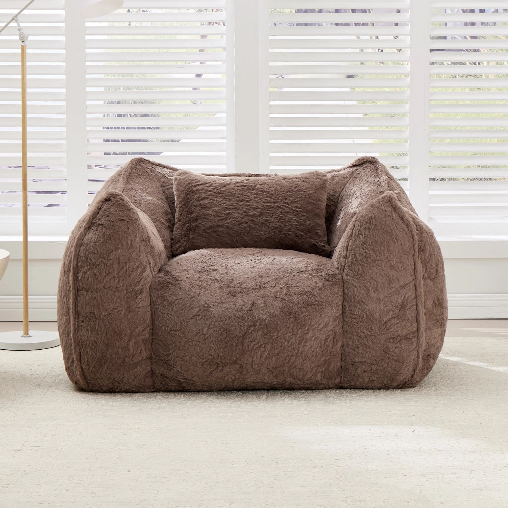 Poltrona sacco gigante con cuscino ¨C Xylo ¨C tessuto similpelle color kaki per soggiorno