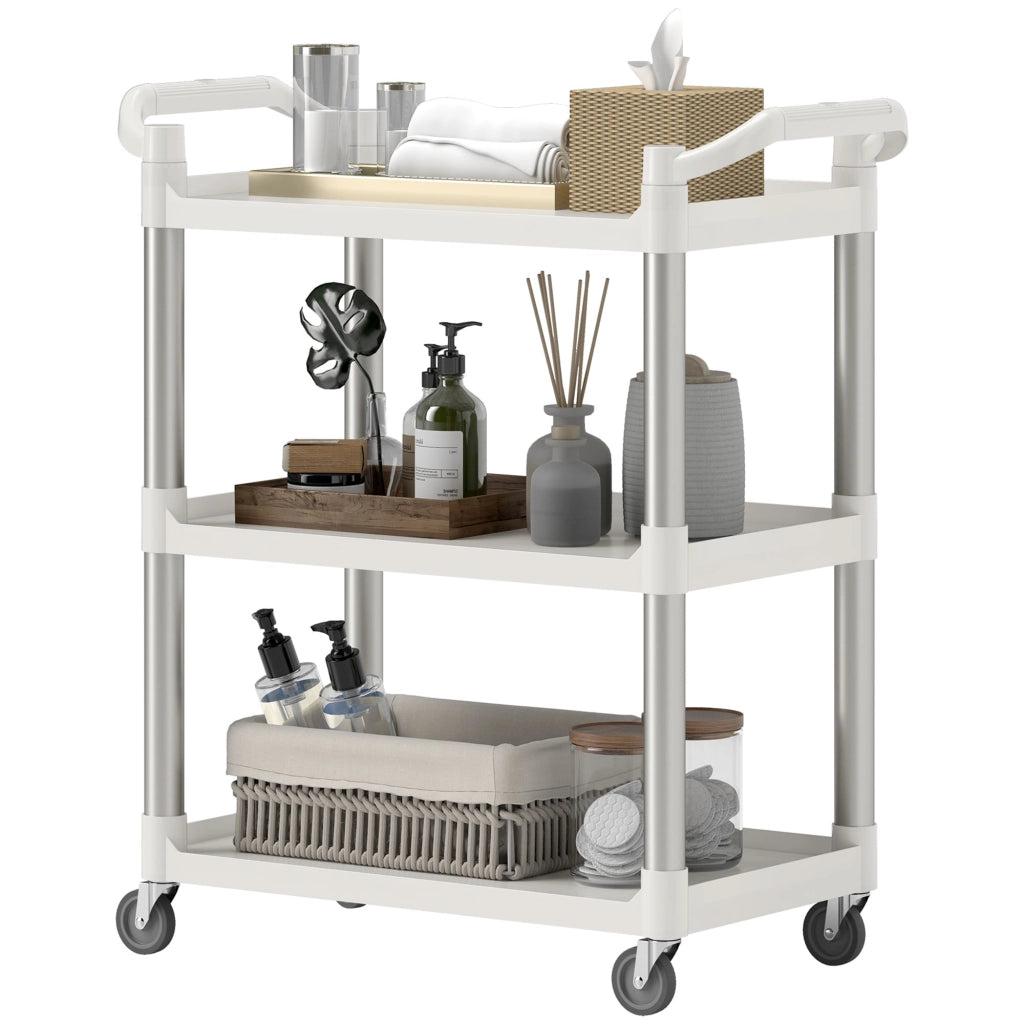 Carrello da Cucina a 3 Livelli ¨C Minimal ¨C Bianco 88x44x93 cm