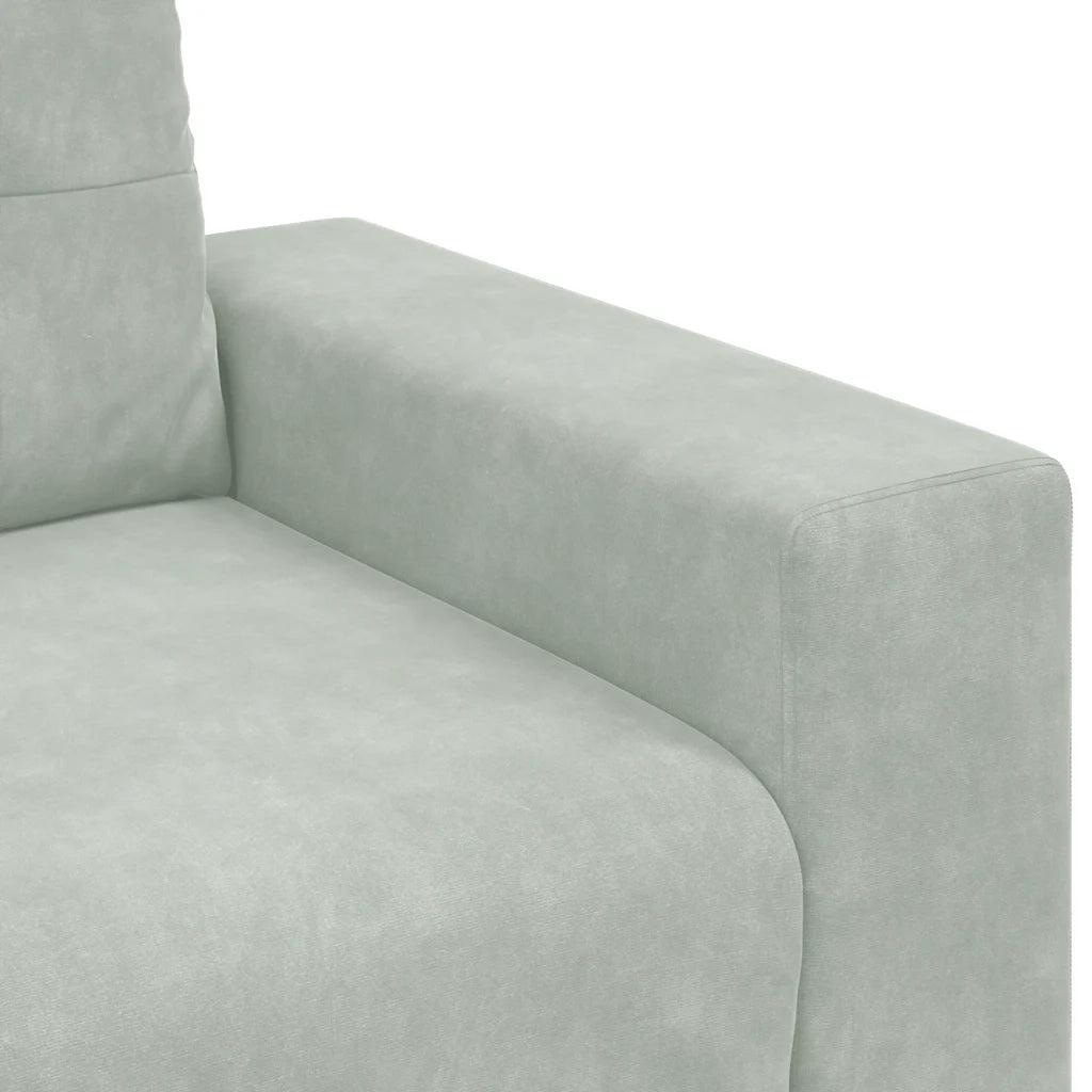 Divano a 3 posti Grigio Chiaro 220x78x80 cm in Velluto 4105134