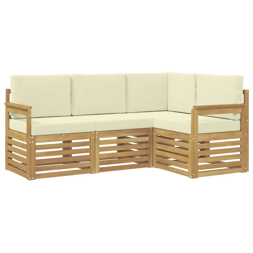 Set di divani da esterno 4 pcs Bianco e Crema 3391740