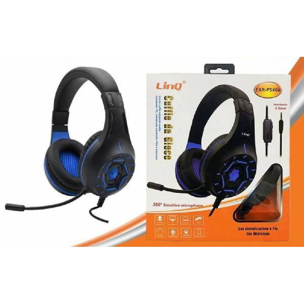 Trade Shop - Cuffie Headset Con Microfono Gaming Da Gioco Jack 3,5mm Per Pc Laptop Ear-ps406 -