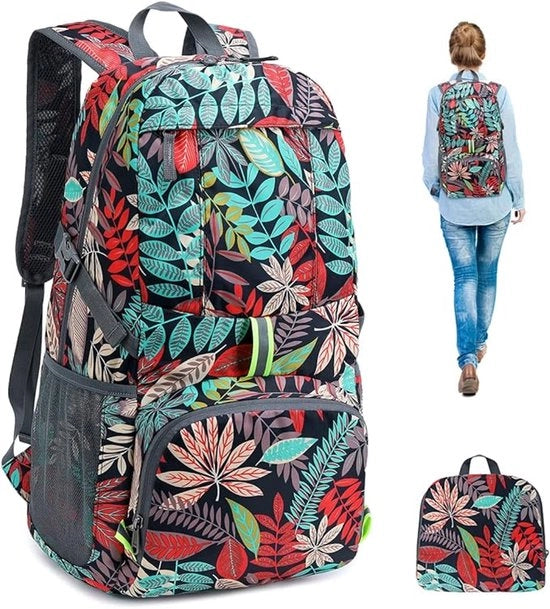 Zak da campeggio 35L, borsa da viaggio ultraleggera pieghevole impermeabile, progettata con riflettore di sicurezza, borsa da viaggio per campeggio all'aperto, escursioni e viaggi