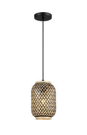 Sospensione Rabalux Adalla E27 1 luce nero opaco rattan