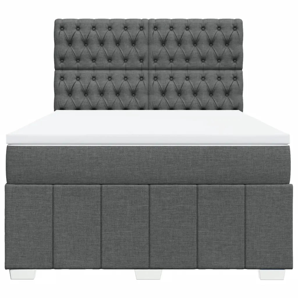 Giroletto a Molle con Materasso Grigio Scuro 160x200 cm Tessuto 3294027