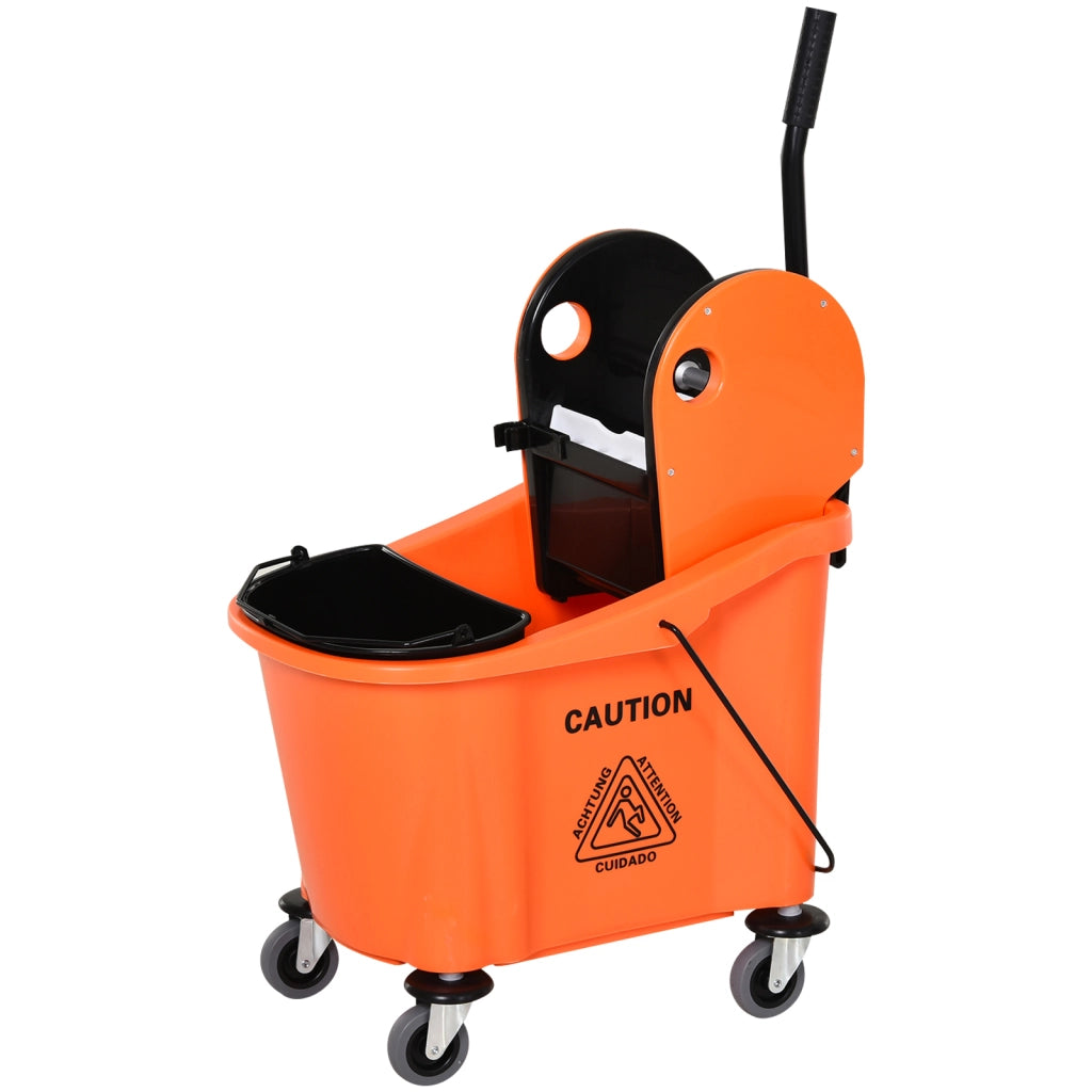 Carro Pulizia con 2 Secchie e Sgocciolatoio ¨C Minimal ¨C 54x41x91,5cm Arancione