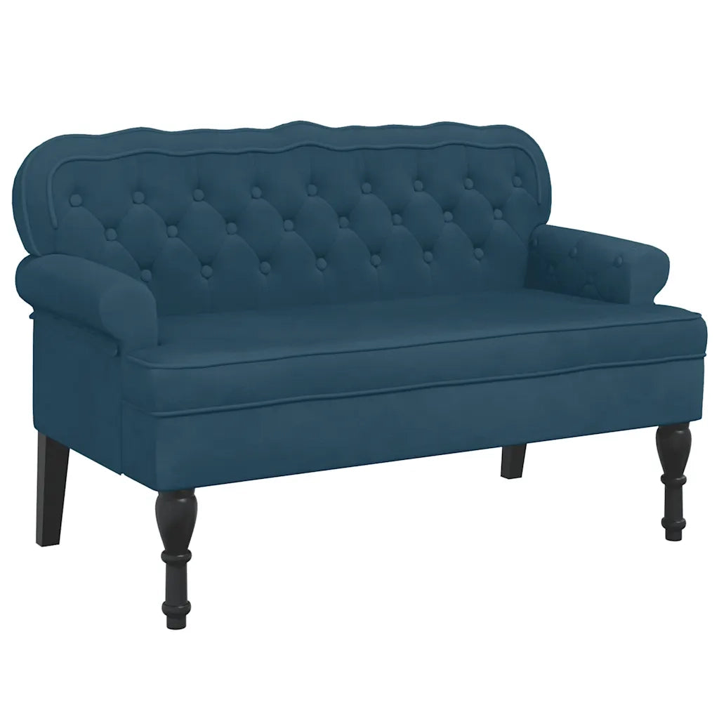 Panca con Schienale Blu 119,5x64,5x75 cm in Velluto CFW7391610