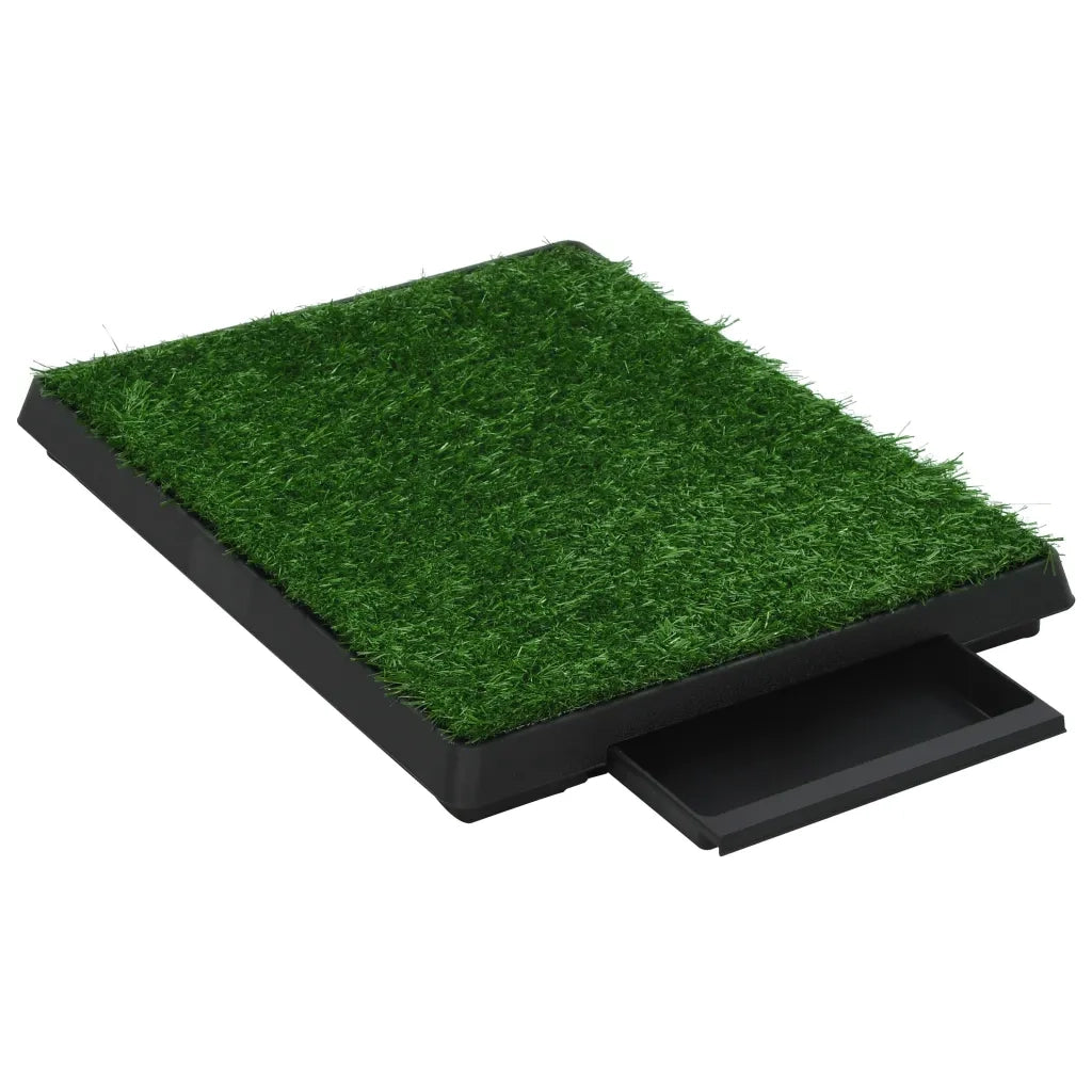 Toilette Animali 2 pz Vassoio e Prato Finto Verde 63x50x7cm WC CFW1691260