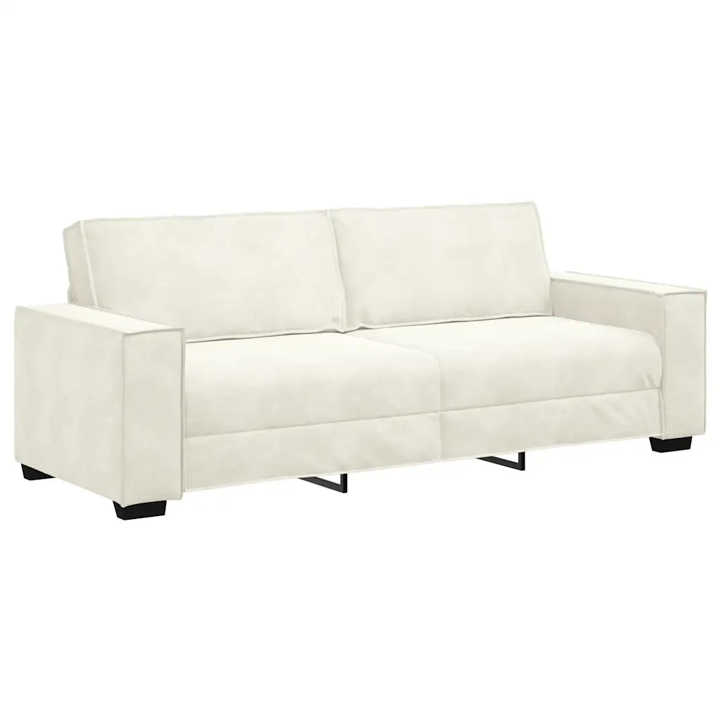 Set di Divani 3 pz con Cuscini Crema in Velluto 3324626