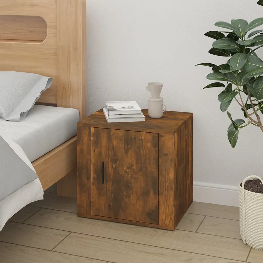 Set di 2 Comodini | Armadio da Notte | Mobiletto da notte Rovere Fumo 50x39x47 cm