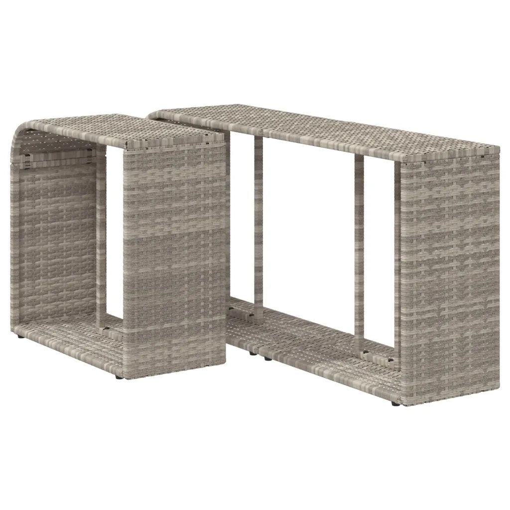Scaffali Portaoggetti 2 pz Grigio Chiaro in Polyrattan 366188
