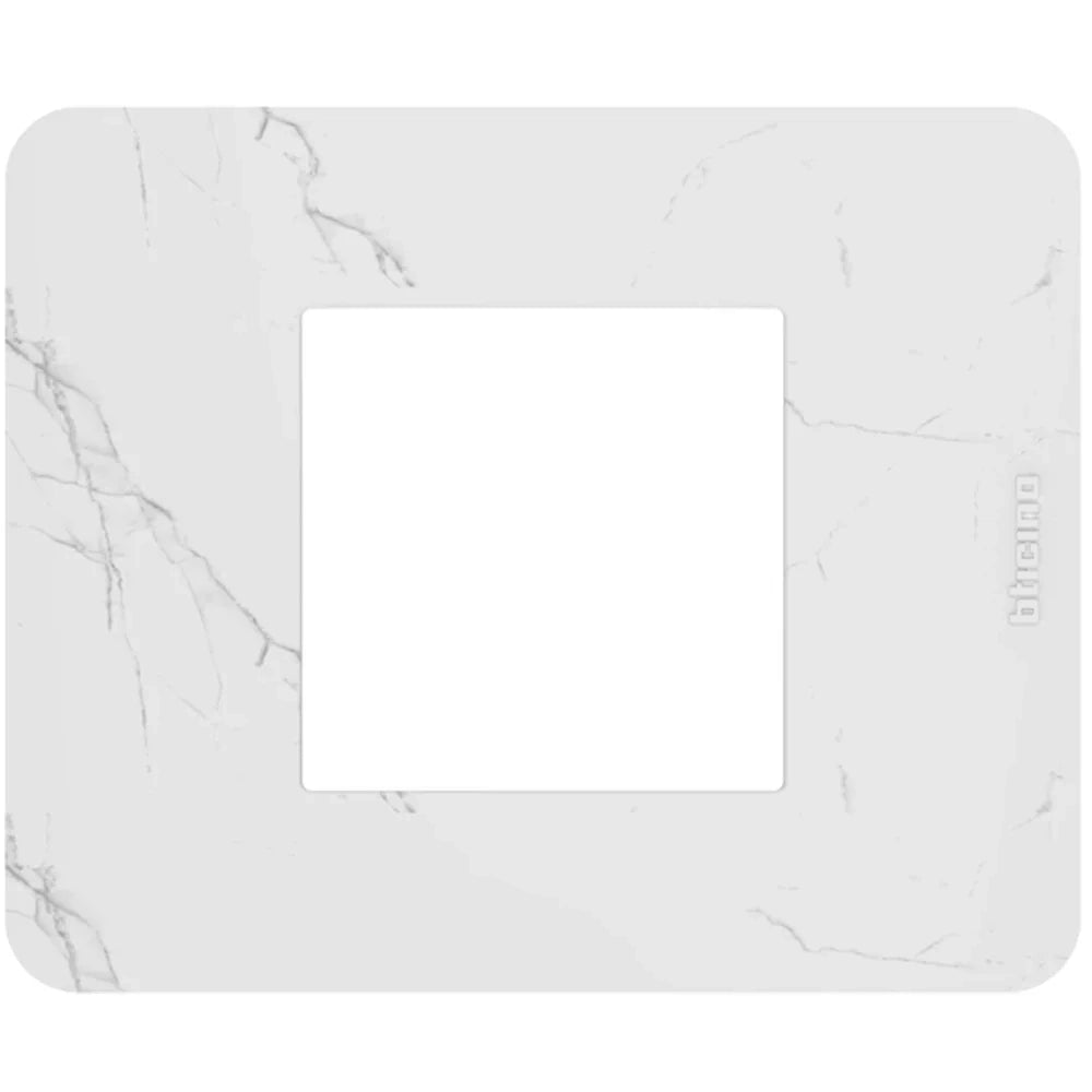 Placca Bticino MatixGO Effects 2 moduli Carrara effetto marmo JA4802EM