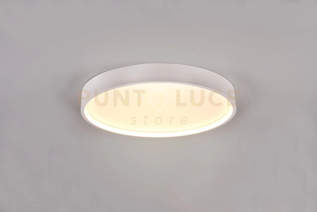 DOHA PLAFONIERA LED 29W 3260lm, 2300+3000+4000K CON BORDO METALLO BIANCO ILLUMINATO E REGOLAZIONE TEMPERATURA DI COLORE LED D. 45CM