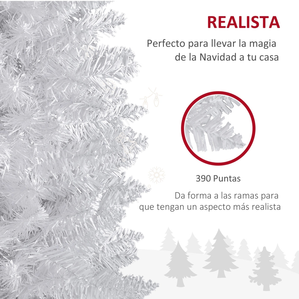 Albero di Natale Artificiale ¨C Minimal ¨C Bianco 180 cm 390 Rami Base Smontabile