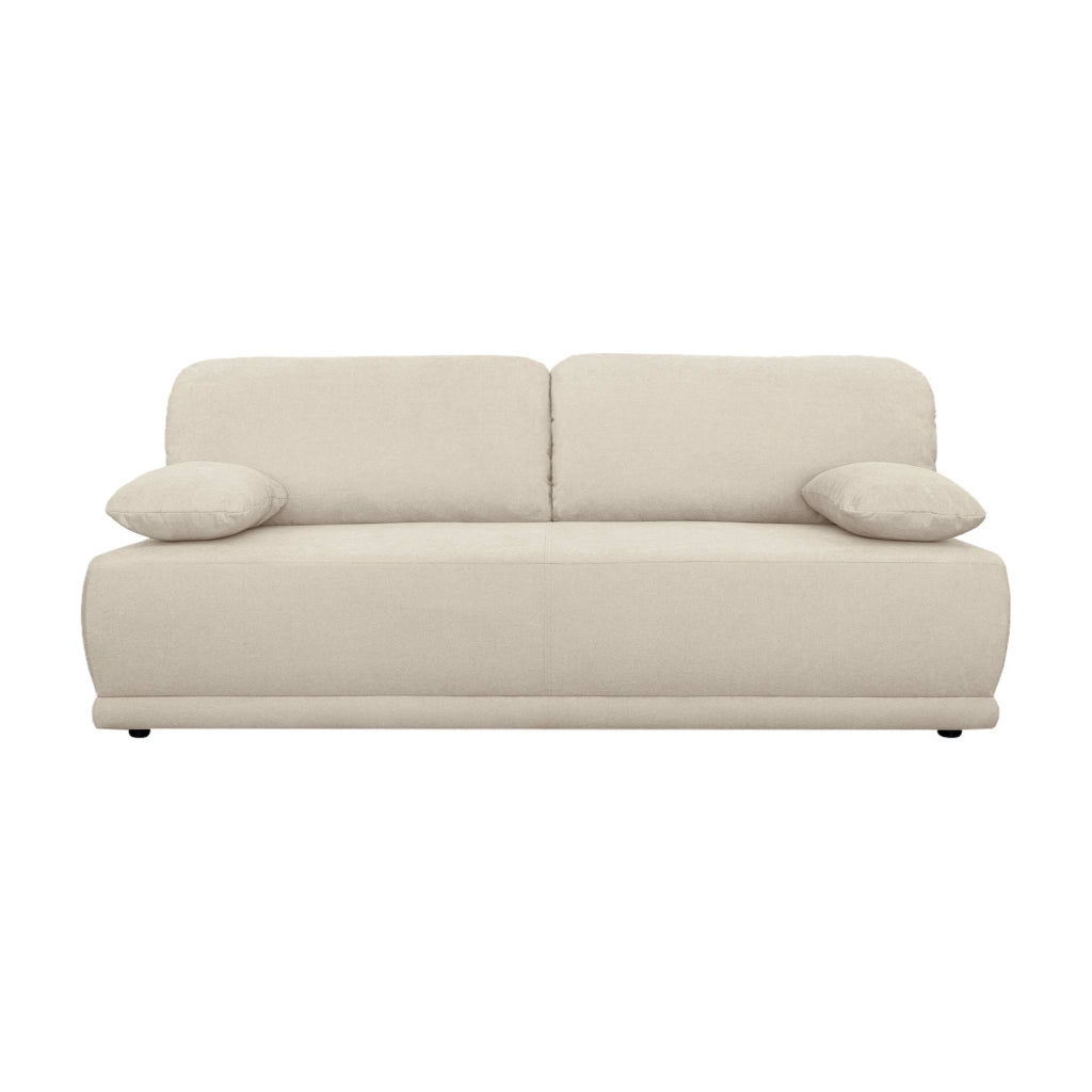 Divano letto in tessuto ciniglia, 3 posti, beige grigio