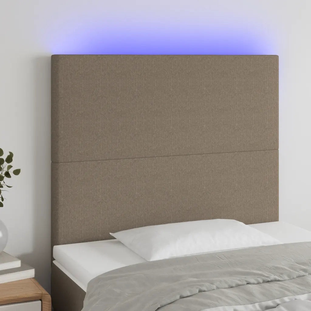 Testiera | Testata a LED Tortora 100x5x118/128 cm in Tessuto