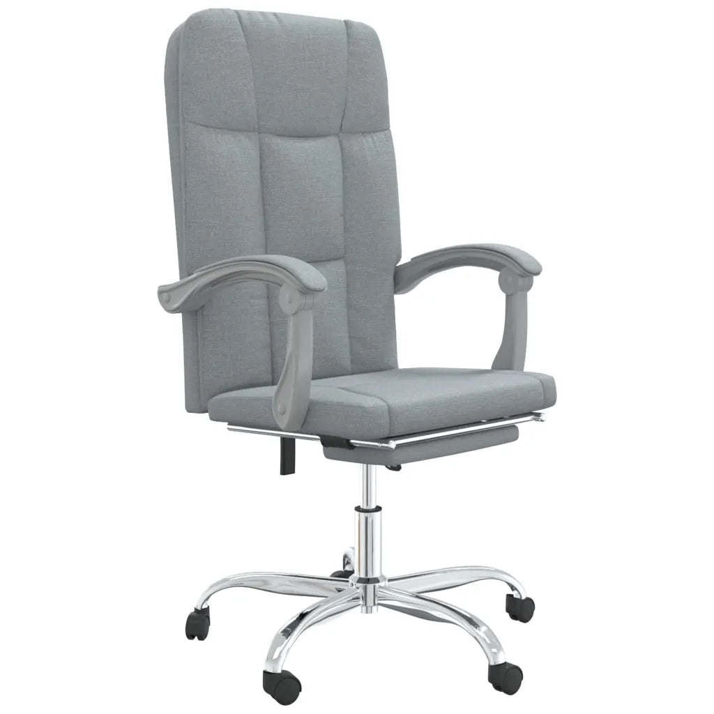 Poltrona da Ufficio Reclinabile Grigio Chiaro in Tessuto 349637