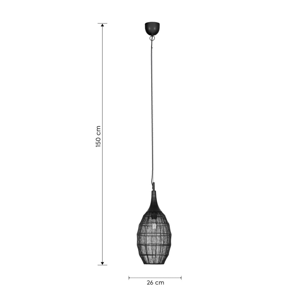 Lampada a sospensione industriale nera Soraya Trio E27